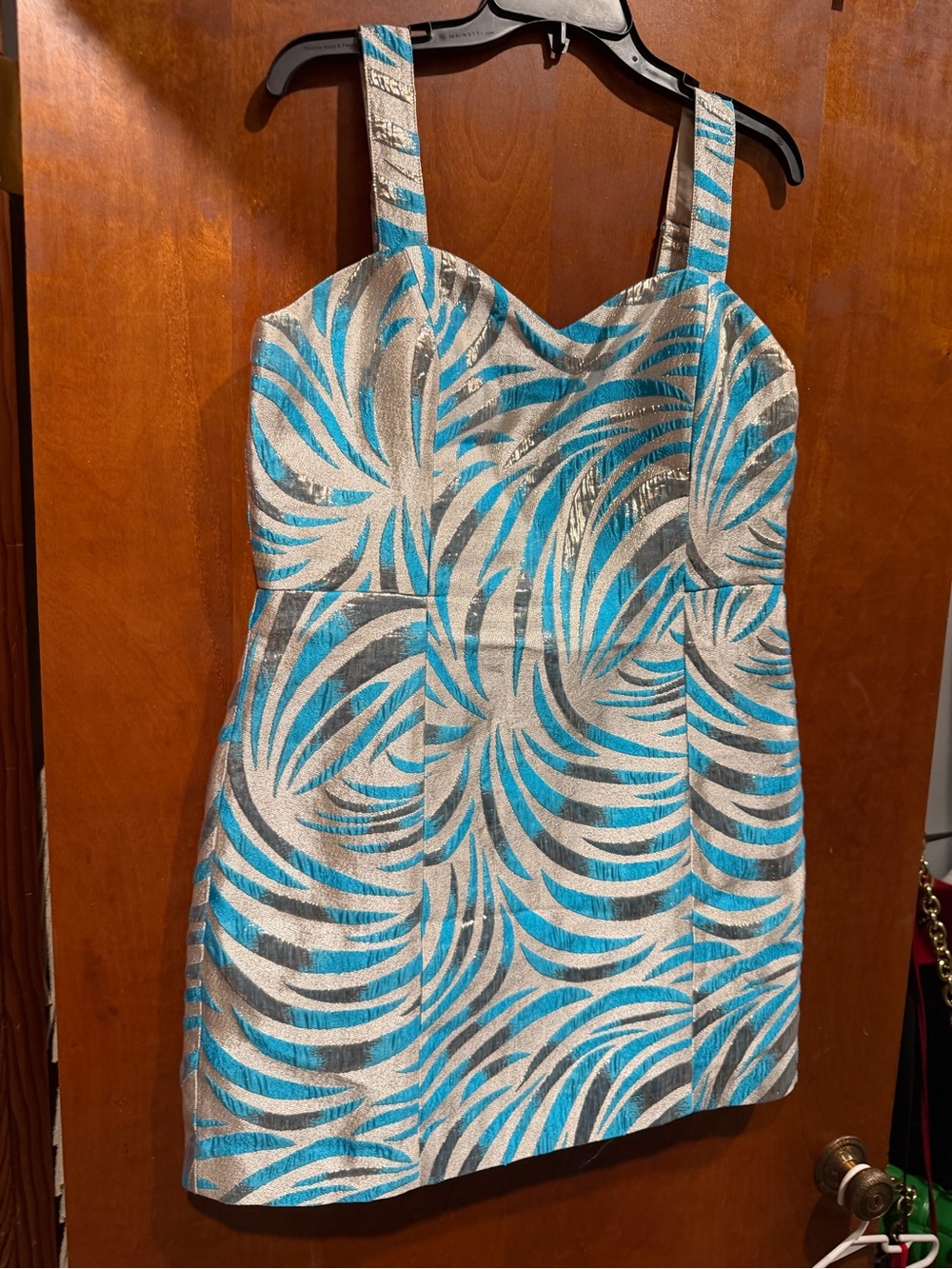 Lilly Pulitzer Turquoise and Silver Swirl Mini Dress
